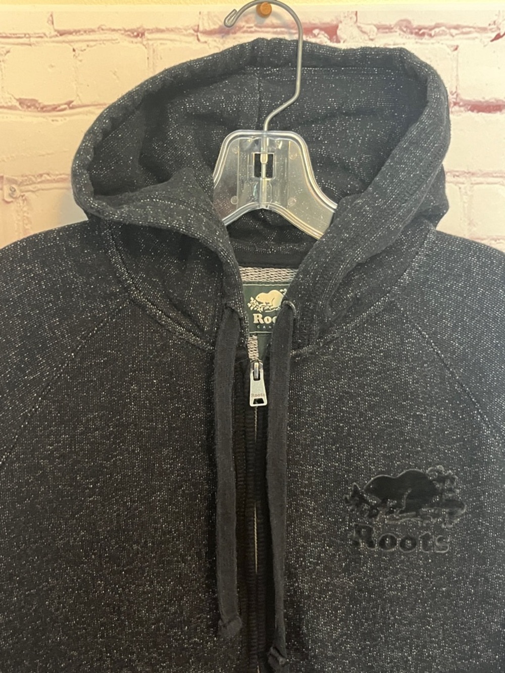 Roots Canada Heathered Black Full Zip Hoodie - Picture 2 of 12